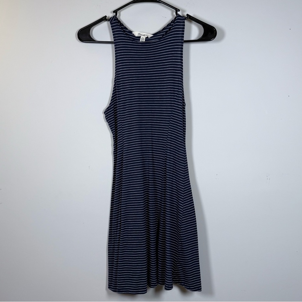 Billabong Dark Blue and White Striped Mini Dress